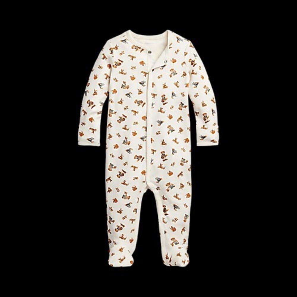 NWT, Baby  Polo Ralph Lauren Footed Polo Bear Coverall. Size 3 Months Fall